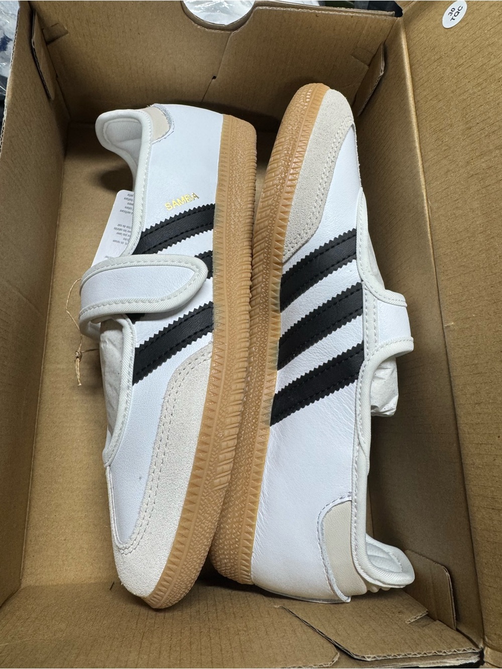 adidas Samba Jane White Black Gum Womens 6.5 New - Picture 4 of 10